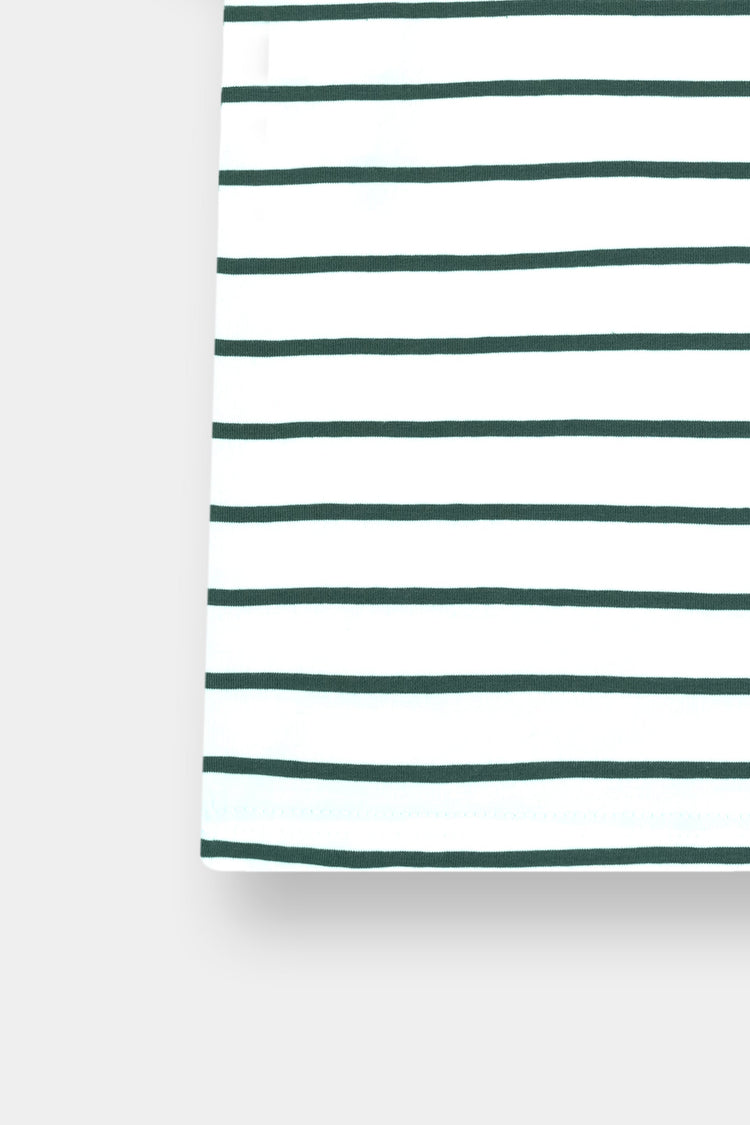 Boys Green White Striped Casual Co Ord Set