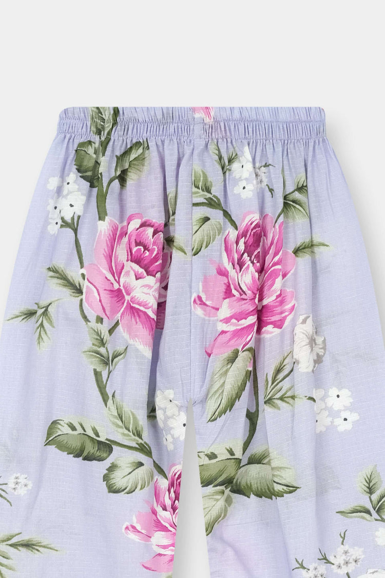 Luxury Cotton Lawn Girls 2 Piece Suit – Lilac Pink Floral - MYK_Fatimas