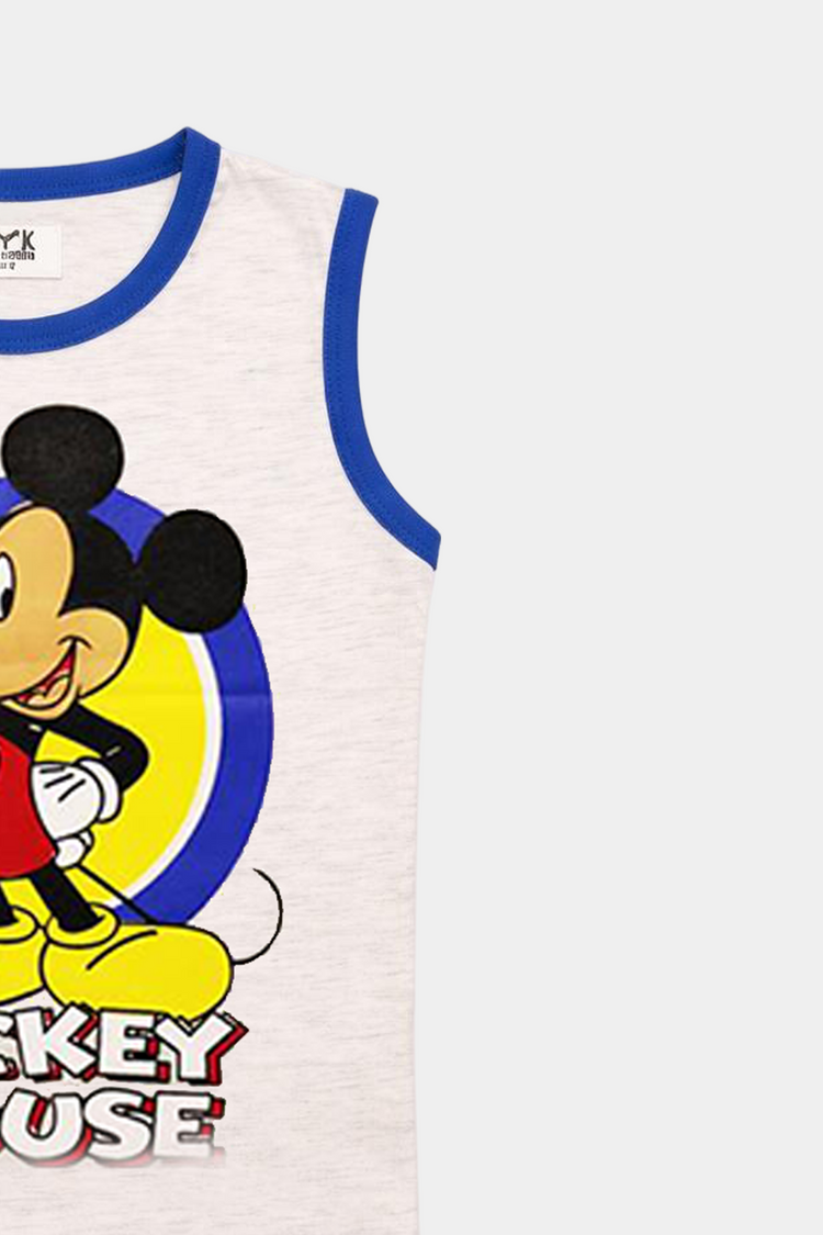 Boys' Mickey Mouse Sleeveless Summer Set – Cool & Comfy Cartoon Style - MYK_Fatimas