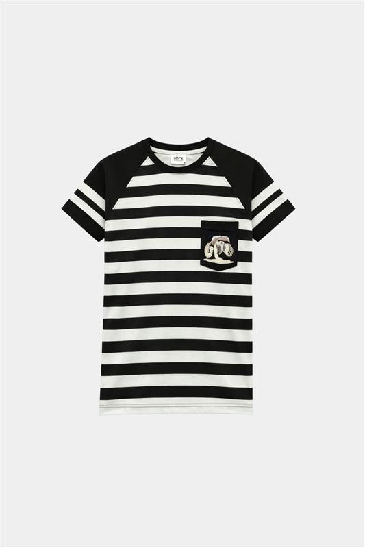 Boys Summer Striped Monster Truck Outfit – Black & White - MYK_Fatimas
