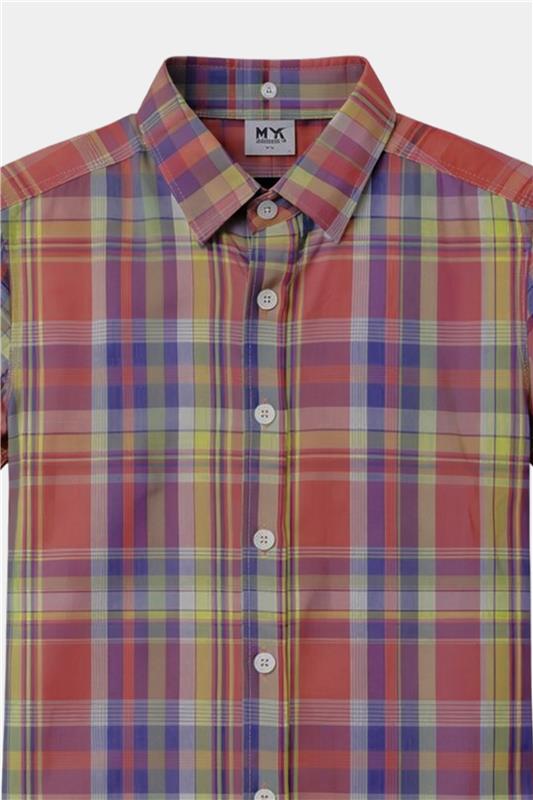 Boys Multicolor Plaid Shirt & Shorts Set – Summer Kids Outfit - MYK_Fatimas