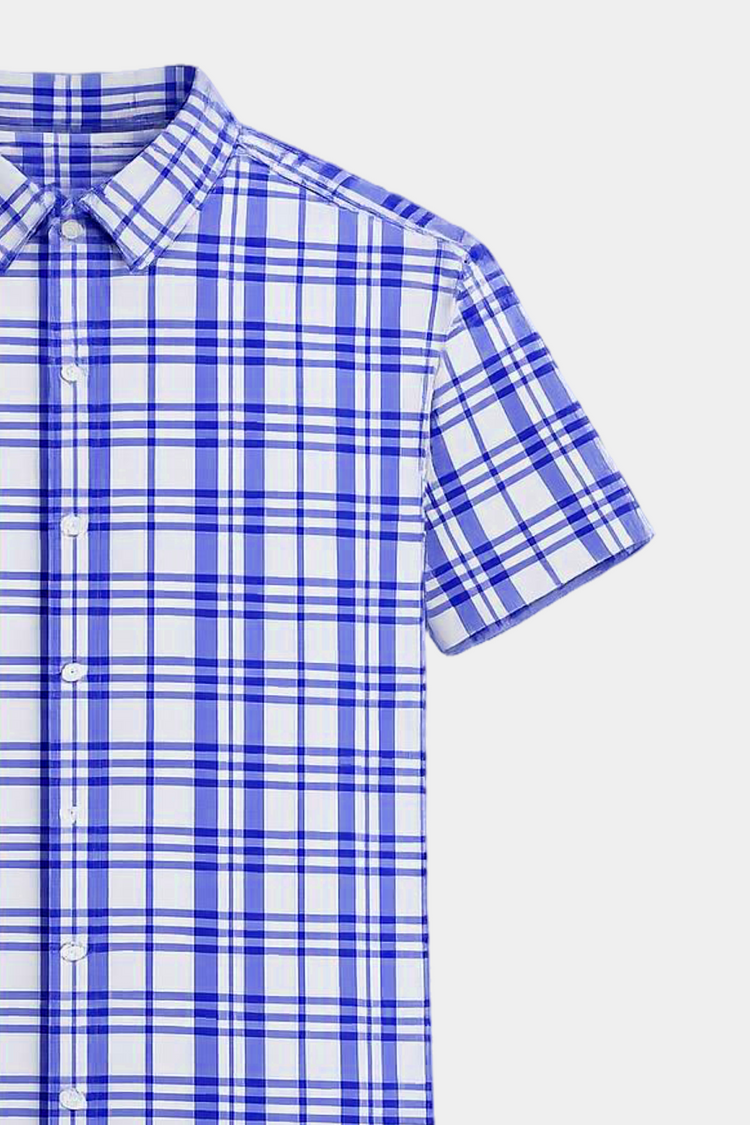 Boys Checkered Shirt & Shorts Set