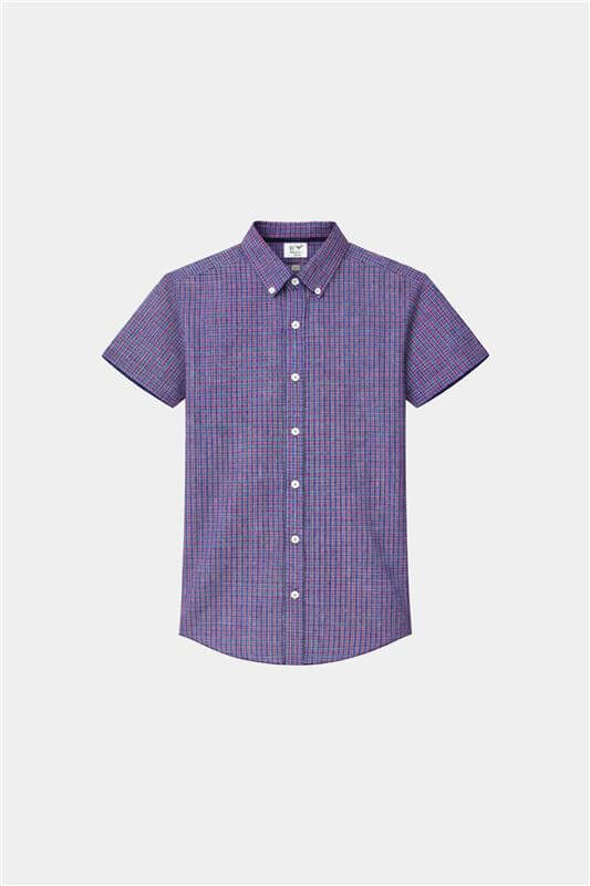 Boys Purple Checkered Short Sleeve Shirt & Matching Shorts Summer Outfit Set - MYK_Fatimas