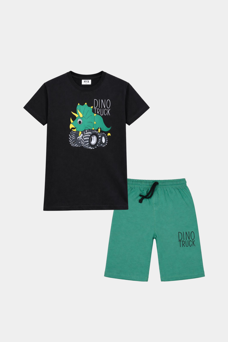 Dino Truck Summer Shorts Set for Boys - MYK_Fatimas