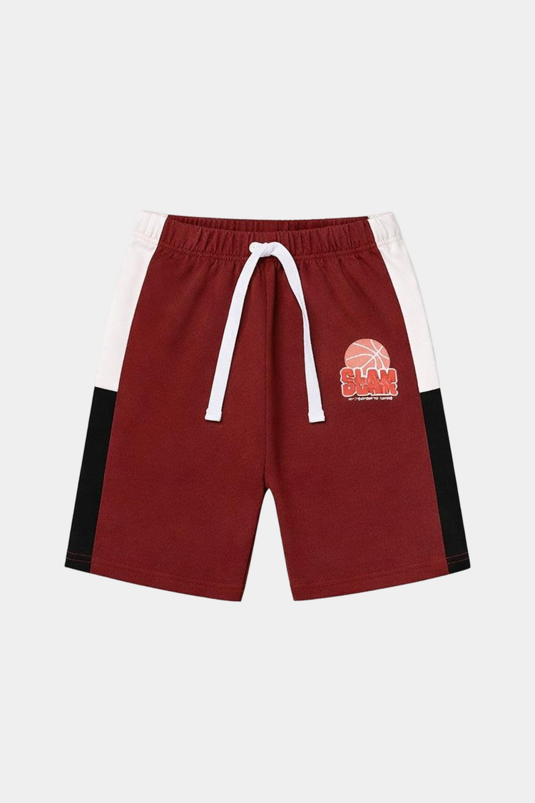 Boys' Basketball Themed Colorblock T-Shirt & Shorts Set - MYK_Fatimas