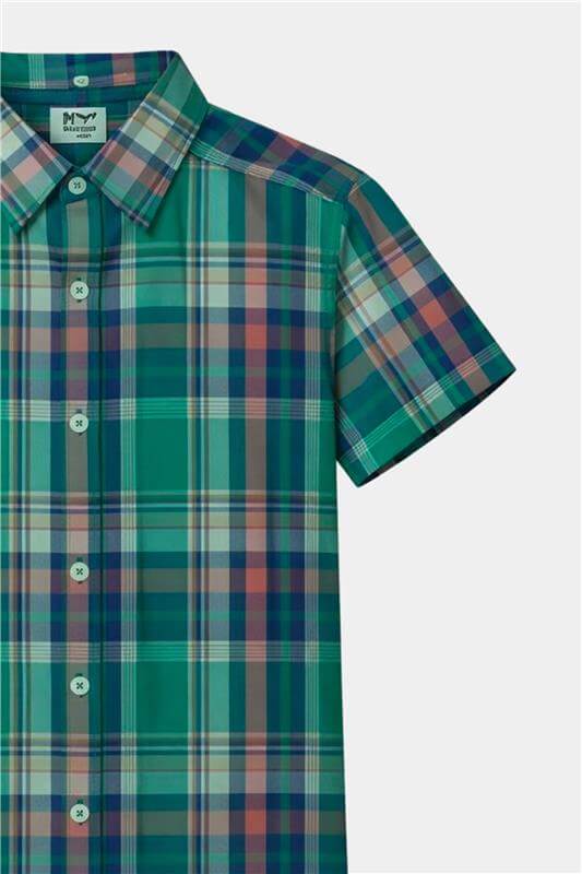 Boys Green Checkered Shirt & Matching Shorts Summer Outfit Set - MYK_Fatimas