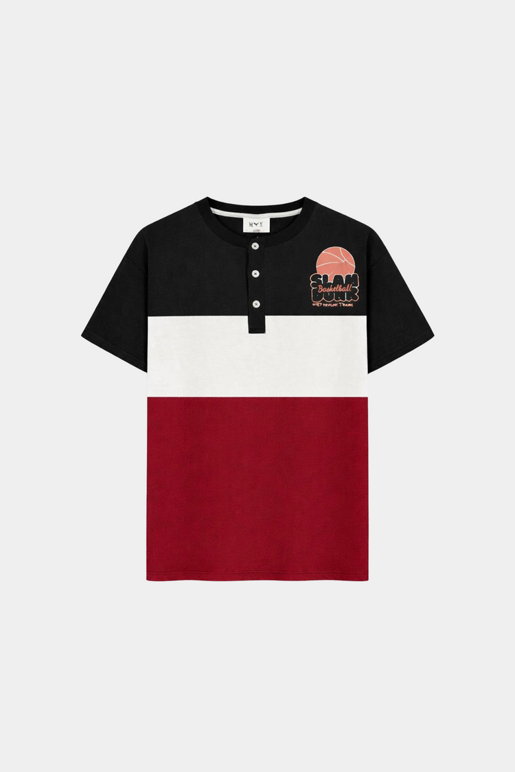 Boys' Basketball Themed Colorblock T-Shirt & Shorts Set - MYK_Fatimas