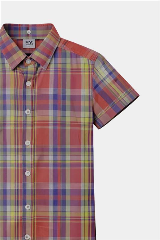 Boys Multicolor Plaid Shirt & Shorts Set – Summer Kids Outfit - MYK_Fatimas