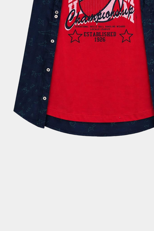 Boys' Harlem Basketball Graphic Tee with Open Shirt - MYK_Fatimas