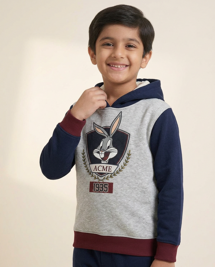 Kids Bugs Bunny Color Block Hoodie & Trouser Set – 2 Piece