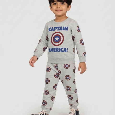 Kids Captain America Graphic Sweatshirt & Trouser Set