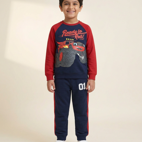 Boys Ready to Roll Monster Truck Navy Sweat Suit