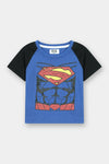 Boys' Superman Muscle Blue Graphic T-Shirt & Shorts Set - MYK_Fatimas