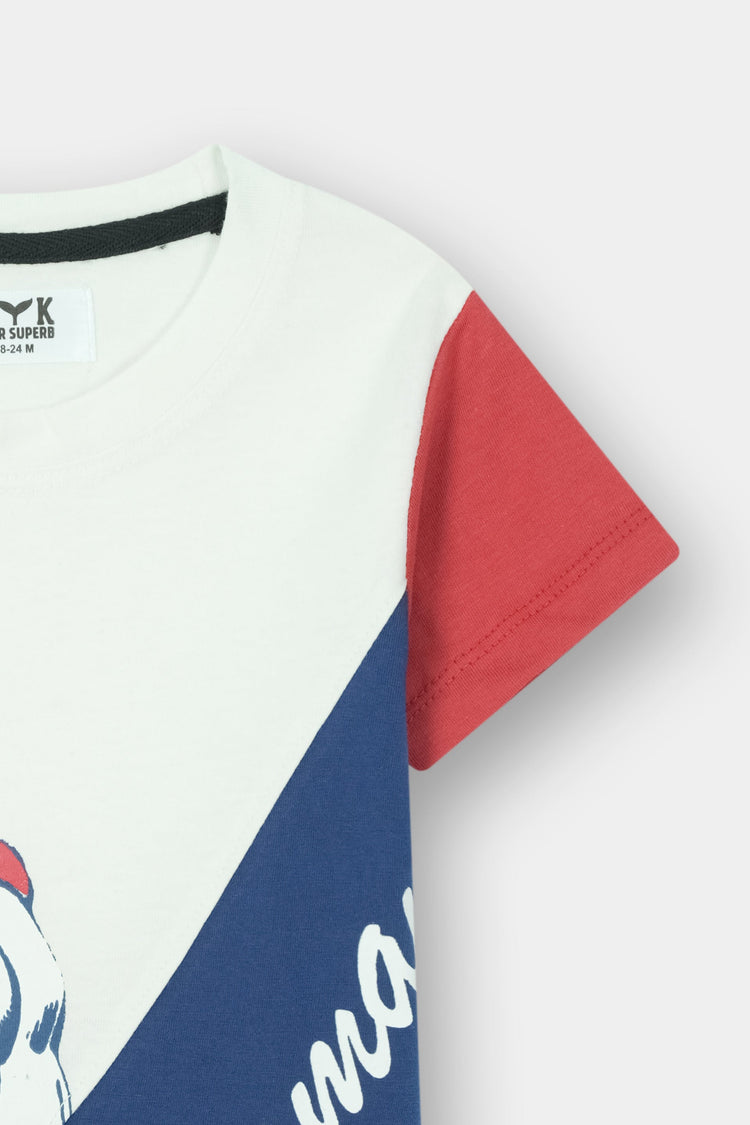 Superman Printed White Blue Summer T-Shirt & Blue Trouser Set for Boys - MYK_Fatimas