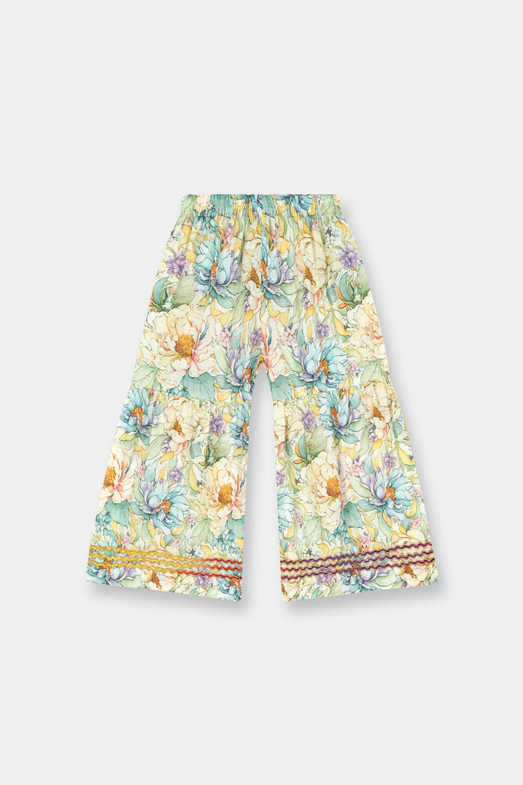 Luxury Dora Cotton Lawn Girls Dress – Cream Multicolor Floral - MYK_Fatimas