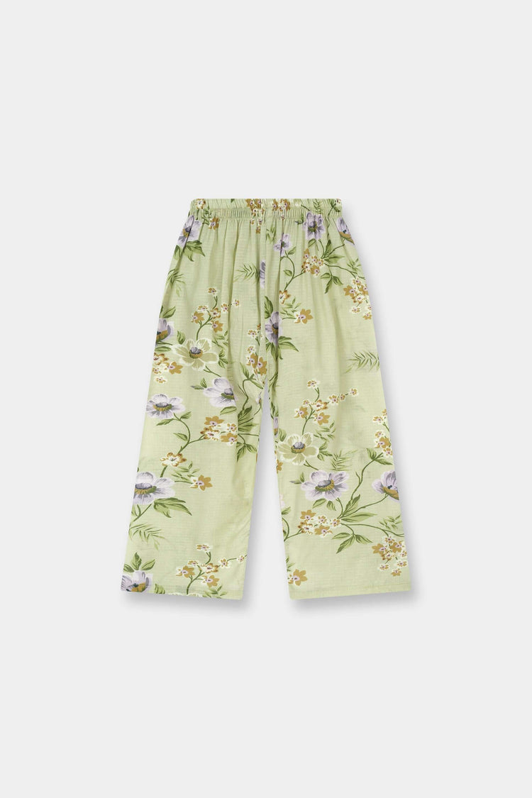 Luxury Cotton Lawn Girls 2 Piece Suit – Light Green Floral - MYK_Fatimas