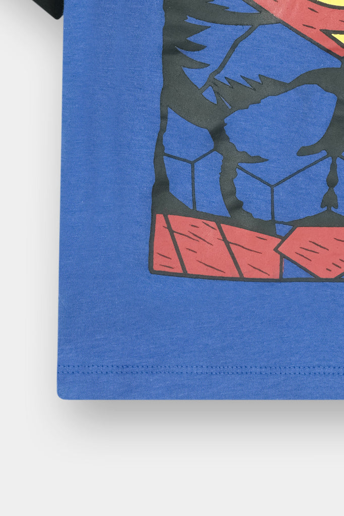 Boys' Superman Muscle Blue Graphic T-Shirt & Shorts Set - MYK_Fatimas