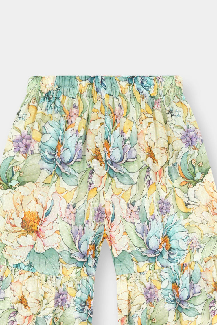 Luxury Dora Cotton Lawn Girls Dress – Cream Multicolor Floral - MYK_Fatimas