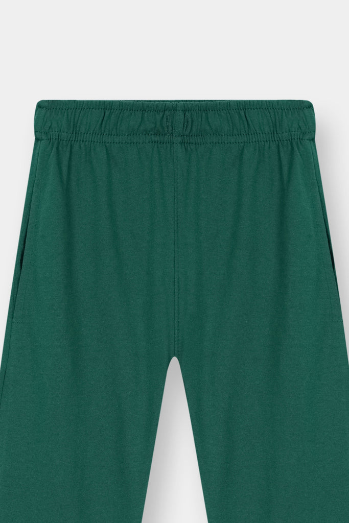 Boys Green White Striped Casual Co Ord Set