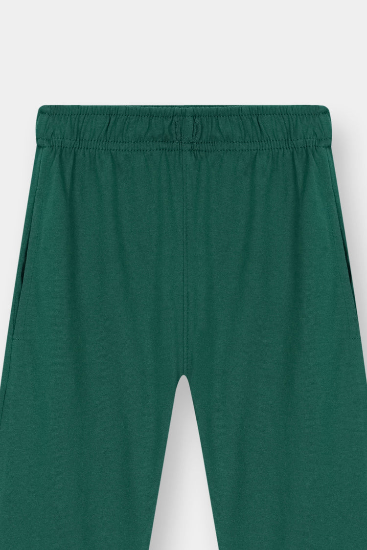 Boys Green White Striped Casual Co Ord Set