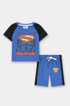 Boys' Superman Muscle Blue Graphic T-Shirt & Shorts Set - MYK_Fatimas