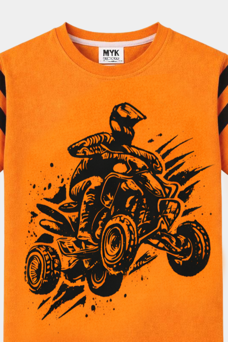 Boys Orange Quad Bike Summer Set – Power & Style - MYK_Fatimas