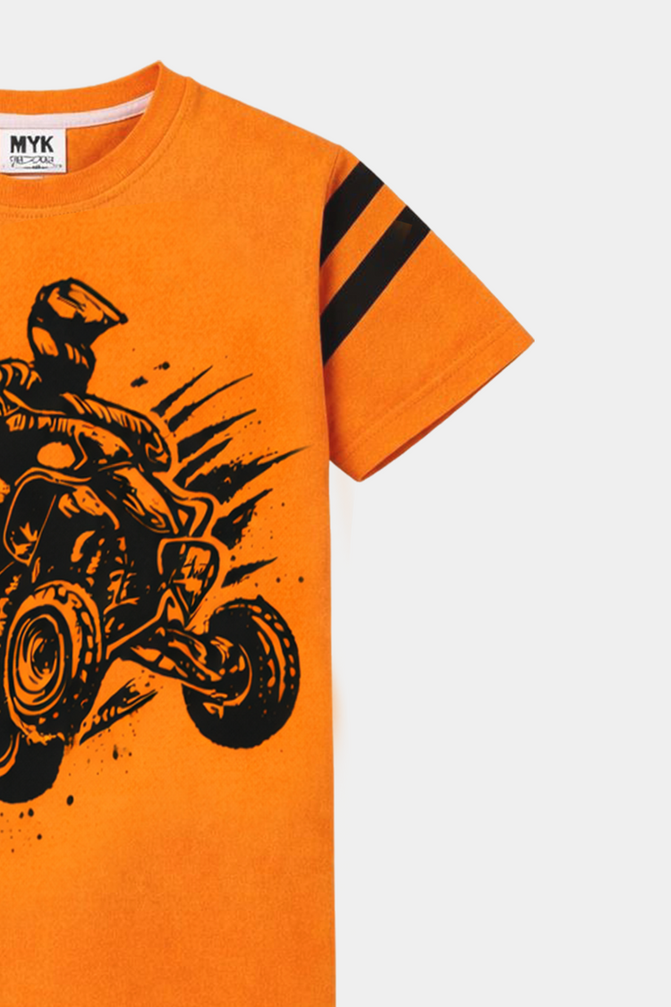 Boys Orange Quad Bike Summer Set – Power & Style - MYK_Fatimas