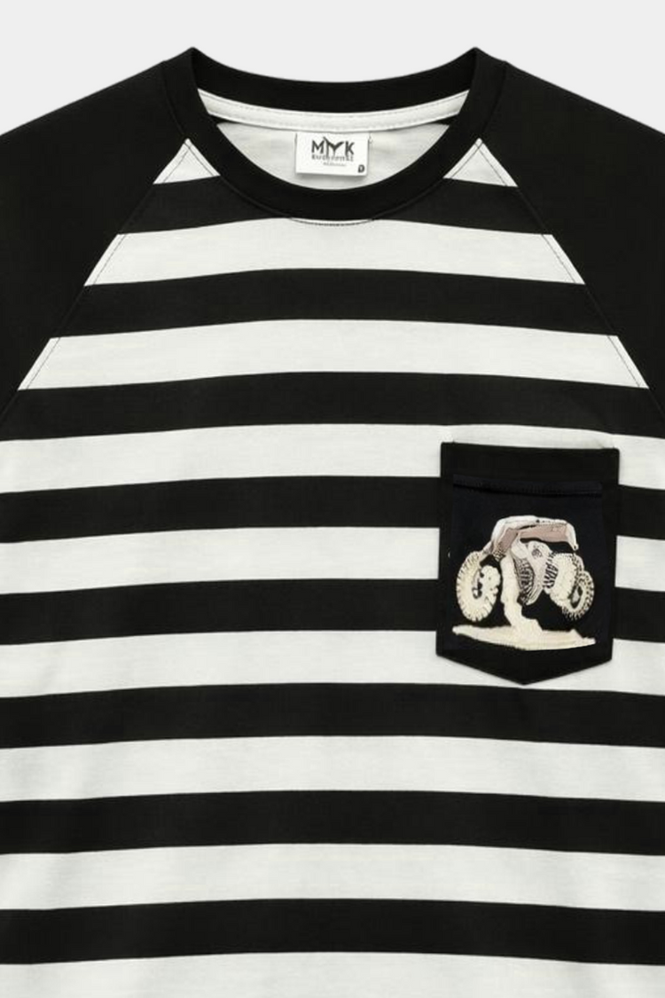 Boys Summer Striped Monster Truck Outfit – Black & White - MYK_Fatimas