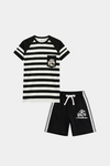 Boys Summer Striped Monster Truck Outfit – Black & White - MYK_Fatimas