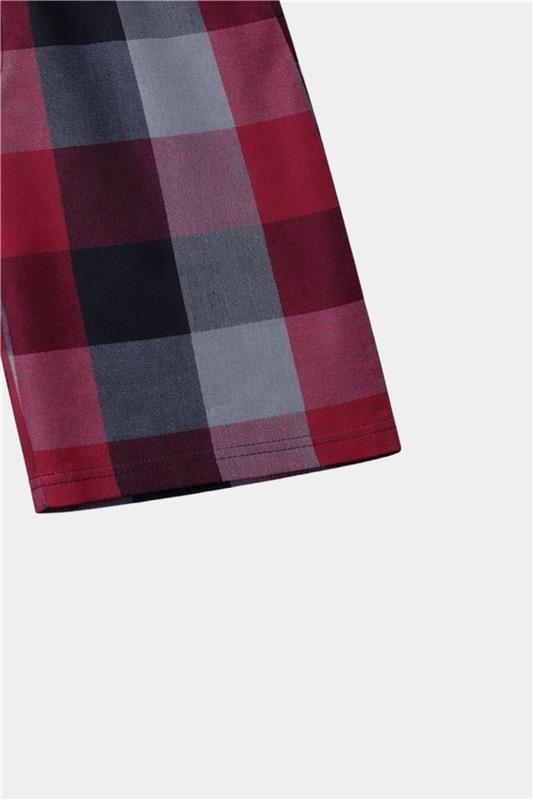 Boys Red & Grey Checkered Shirt with Matching Shorts Summer Outfit Set - MYK_Fatimas