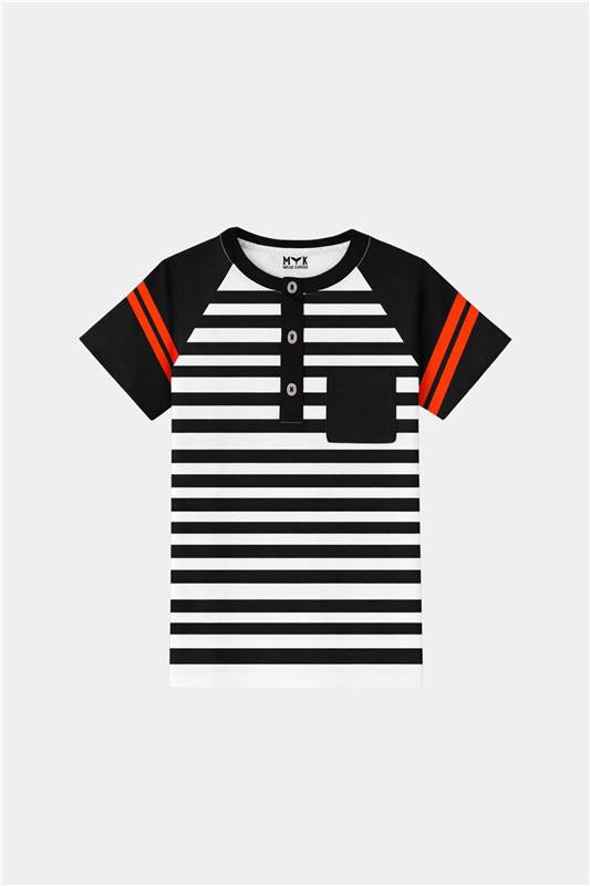 Boys' Striped Black & White Summer Co-Ord Set - MYK_Fatimas