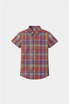 Boys Multicolor Plaid Shirt & Shorts Set – Summer Kids Outfit - MYK_Fatimas