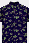 Boys Navy Blue Linen Co-Ord Set – Magari Leaf Print Summer Outfit - MYK_Fatimas