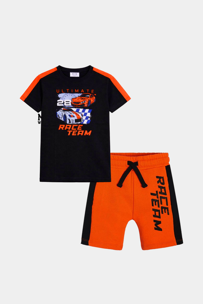 Ultimate Race Team Boys’ Summer Set – Black & Orange - MYK_Fatimas