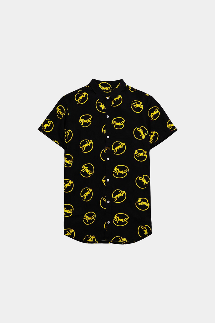 Boys Black & Yellow “Smile” Linen Co-Ord Set – Summer Vibes - MYK_Fatimas