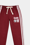 Boys' Striped “Game On” Maroon & White Summer Set - MYK_Fatimas