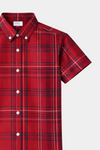 Boys Red Plaid Short Sleeve Shirt & Matching Shorts Summer Outfit Set - MYK_Fatimas