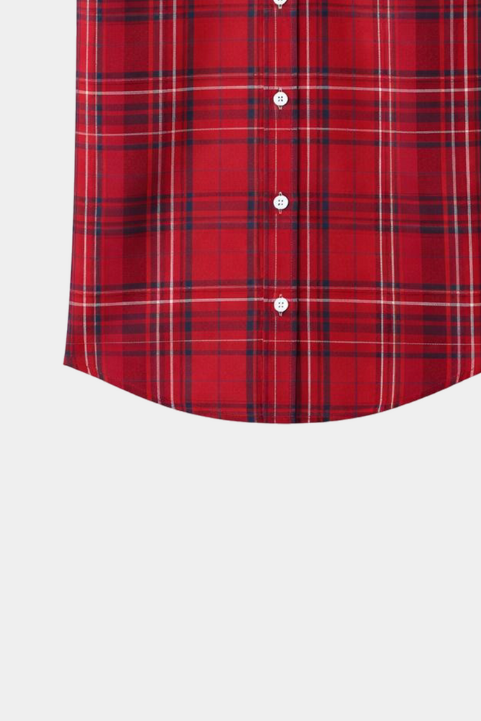 Boys Red Plaid Short Sleeve Shirt & Matching Shorts Summer Outfit Set - MYK_Fatimas