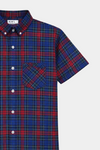 Boys' Casual Plaid Short-Sleeve Shirt – Red & Blue - MYK_Fatimas