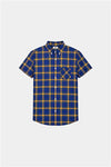 Boys' Casual Plaid Short-Sleeve Shirt – Blue & Yellow - MYK_Fatimas