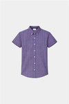 Boys Purple Checkered Short Sleeve Shirt & Matching Shorts Summer Outfit Set - MYK_Fatimas