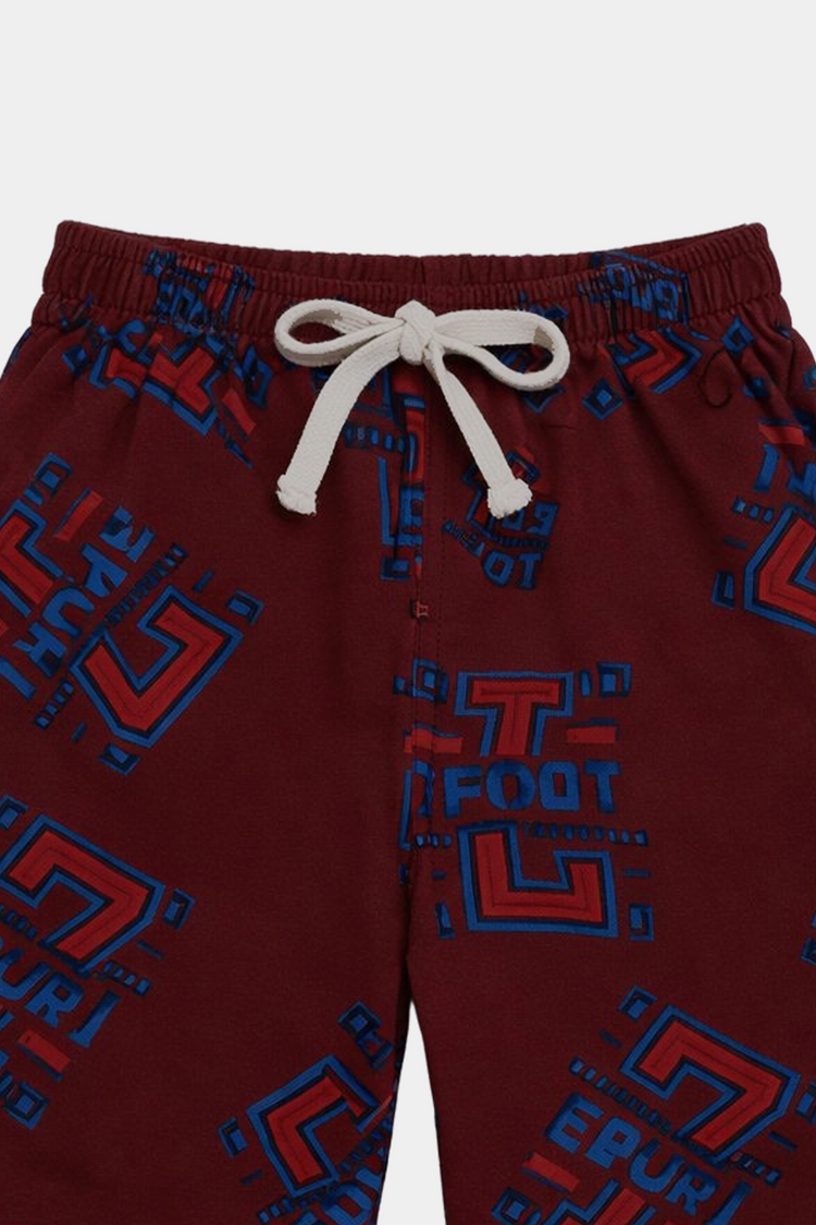 Sporty Maroon Summer Linen Co-Ord Set - MYK_Fatimas