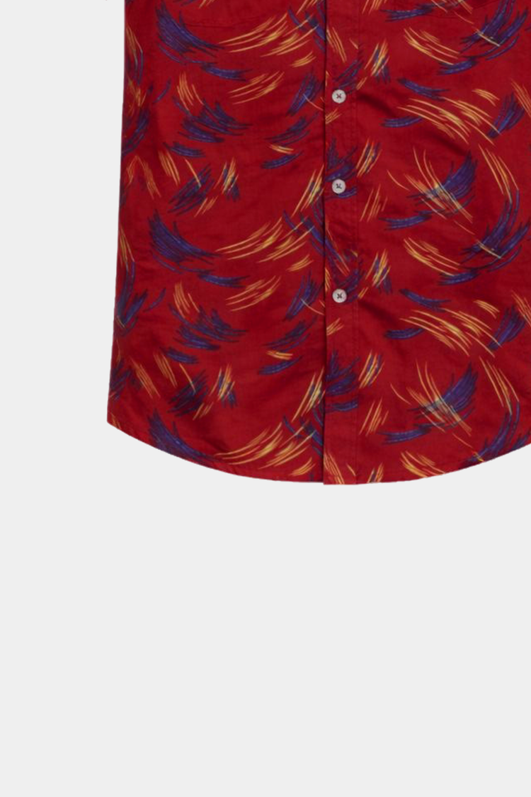Boys Maroon Linen Printed Co-Ord Set – Breezy Summer Comfort - MYK_Fatimas