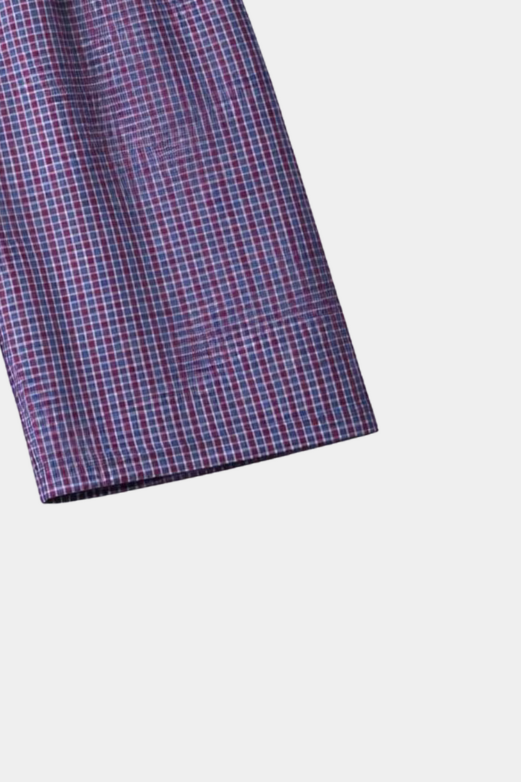 Boys Purple Checkered Short Sleeve Shirt & Matching Shorts Summer Outfit Set - MYK_Fatimas