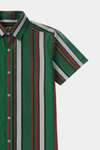 Boys Green Striped Shirt & Shorts Summer Outfit Set - MYK_Fatimas