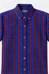 Boys Red & Blue Checkered Shirt & Shorts Set - MYK_Fatimas