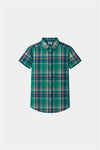 Boys Green Checkered Shirt & Matching Shorts Summer Outfit Set - MYK_Fatimas
