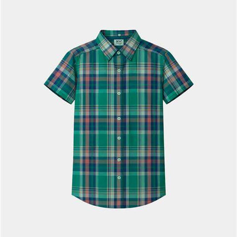 Boys Green Checkered Shirt & Matching Shorts Summer Outfit Set - MYK_Fatimas