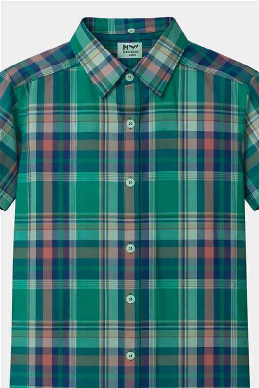 Boys Green Checkered Shirt & Matching Shorts Summer Outfit Set - MYK_Fatimas