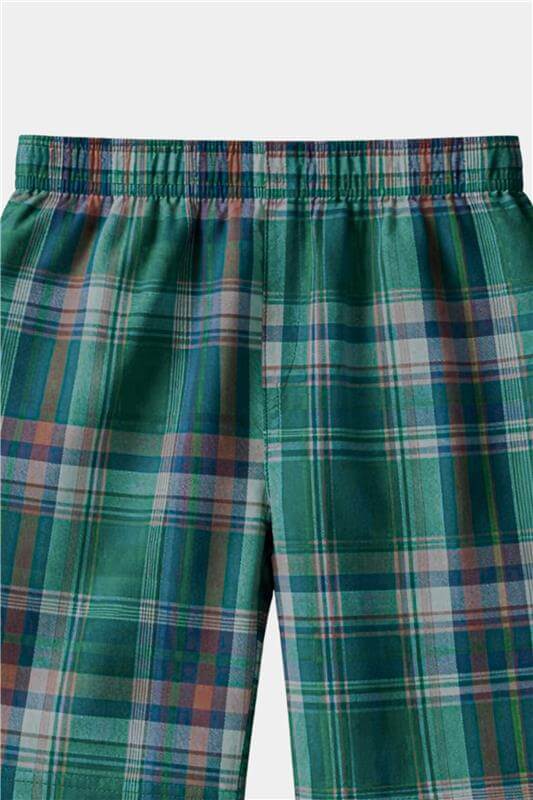 Boys Green Checkered Shirt & Matching Shorts Summer Outfit Set - MYK_Fatimas
